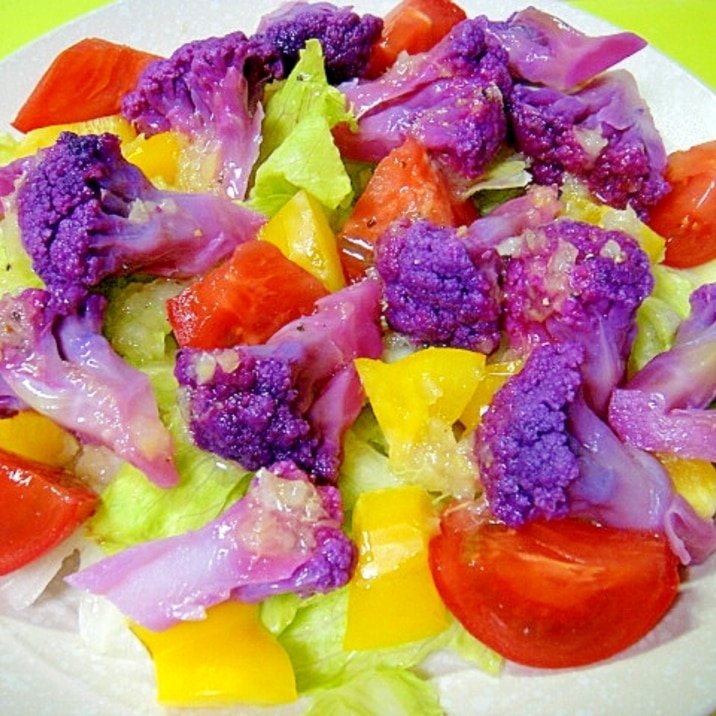 紫カリフラワーとパプリカレタスのレモン風味サラダ レシピ 作り方 By Mint74 楽天レシピ 紫カリフラワーとパプリカレタスのレモン風味サラダ レシピ 作り方 By Mint74 楽天レシピ